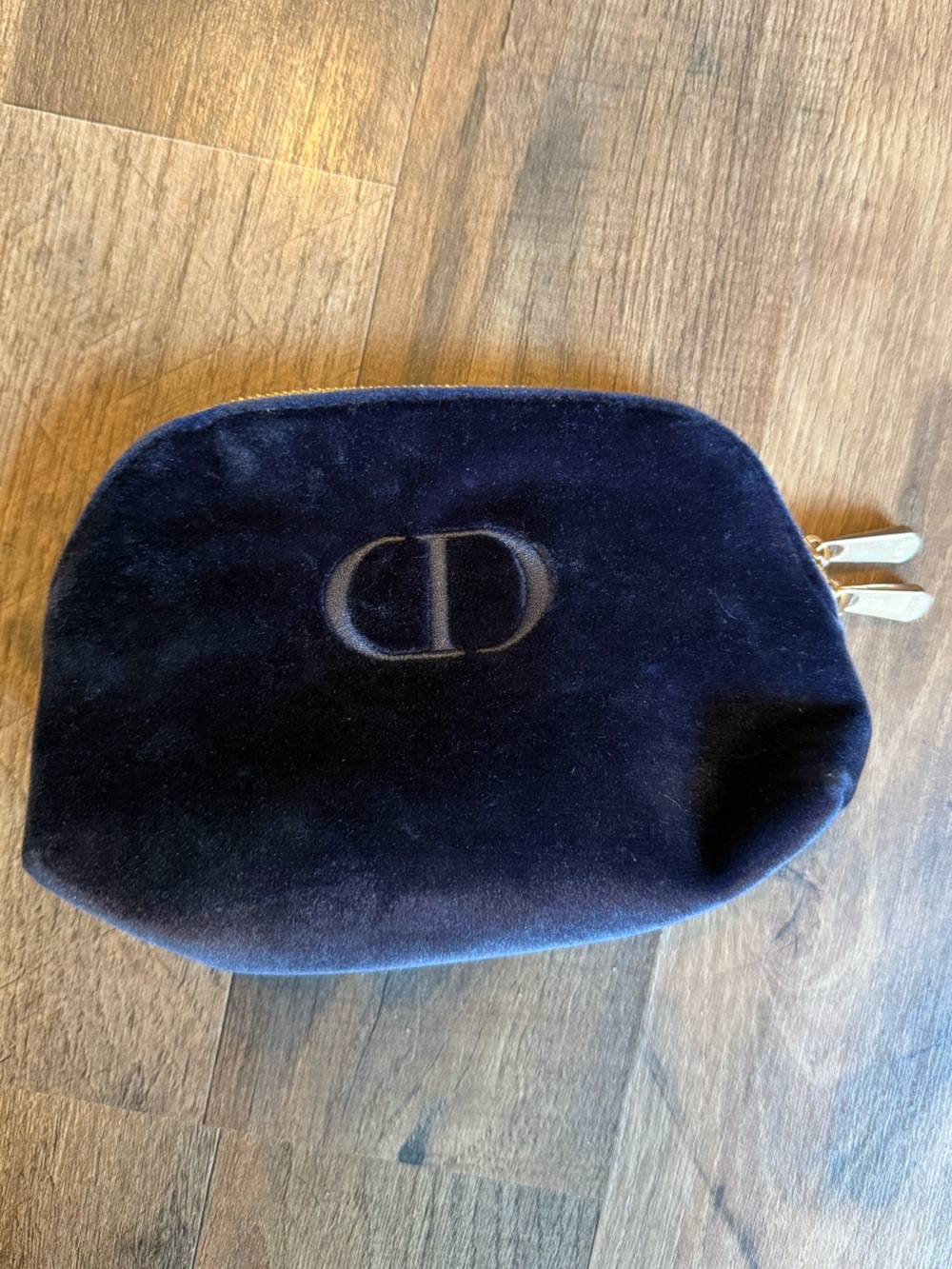 Dior Dark Blue Velvet CD Logo Pouch